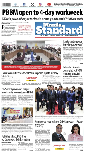 Cover of Manila Standard