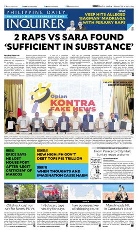 Cover of Philippine Daily Inquirer