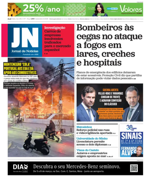 Cover of Jornal de Noticias