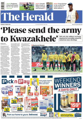 Cover of The Herald (South Africa)