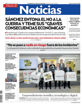 Cover of Diario de Noticias (Spain)