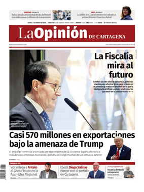 Cover of La Opinion de Murcia (Cartagena)