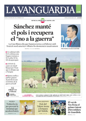 Cover of La Vanguardia (Catala)