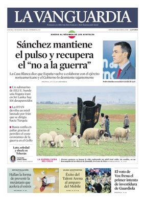 Cover of La Vanguardia