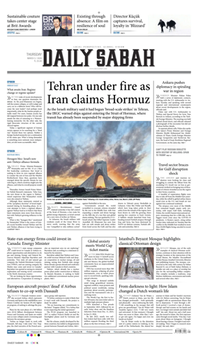 Cover of Daily Sabah (Turkey)