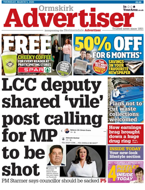 Cover of Ormskirk Advertiser