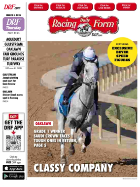 Cover of Daily Racing Form National Digital Edition