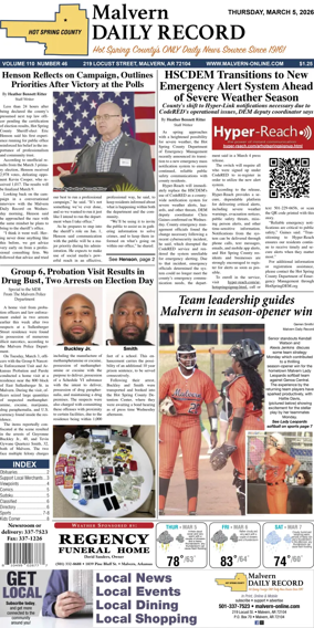 Cover of Malvern Daily Record