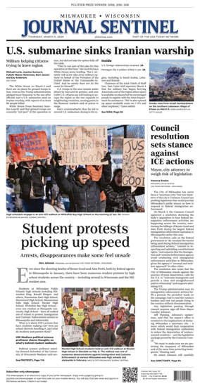 Cover of Milwaukee Journal Sentinel