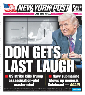 Cover of New York Post