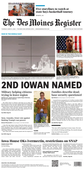 Cover of The Des Moines Register
