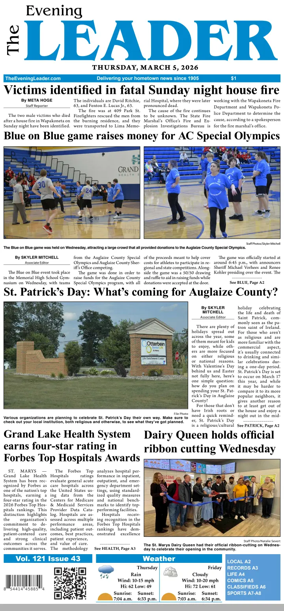 Cover of The Evening Leader