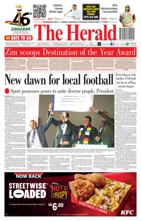 Cover of The Herald (Zimbabwe)