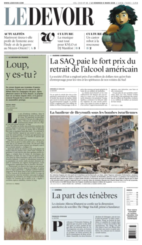 Cover of Le Devoir