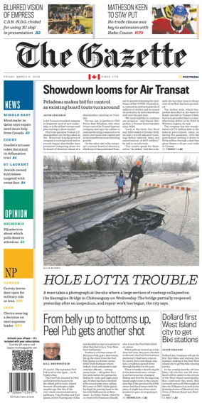 Cover of Montreal Gazette