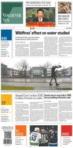 Cover of Vancouver Sun