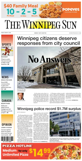 Cover of Winnipeg Sun