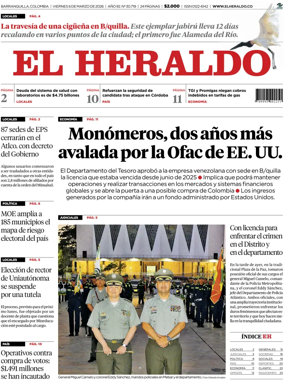 Cover of El Heraldo (Colombia)