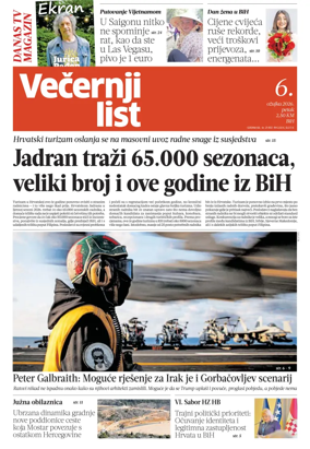 Cover of Vecernji list BiH