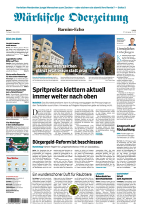 Cover of Markische Oderzeitung Bernau