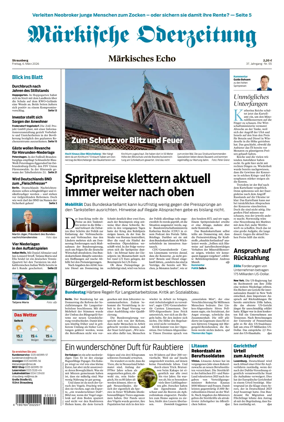 Cover of Markische Oderzeitung Strausberg