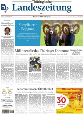 Cover of Thuringische Landeszeitung (Jena)
