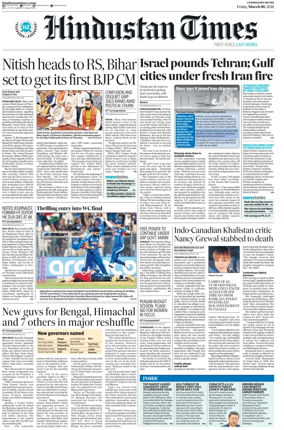 Cover of Hindustan Times (Amritsar)