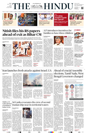Cover of The Hindu (Delhi)