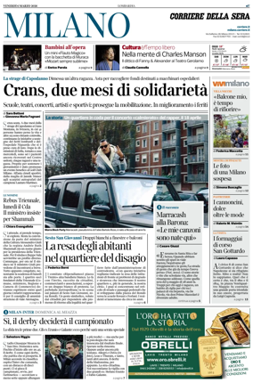 Cover of Corriere della Sera (Milano)