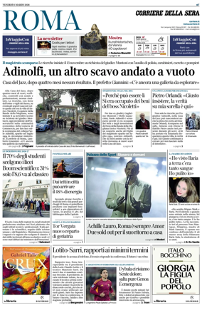 Cover of Corriere della Sera (Roma)
