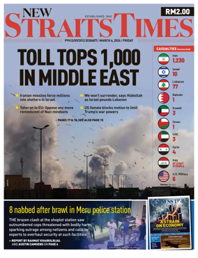 Cover of New Straits Times