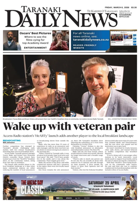 Cover of Taranaki Daily News