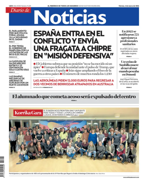 Cover of Diario de Noticias (Spain)