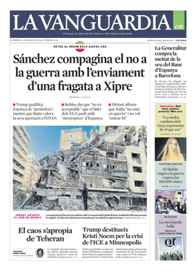 Cover of La Vanguardia (Catala)