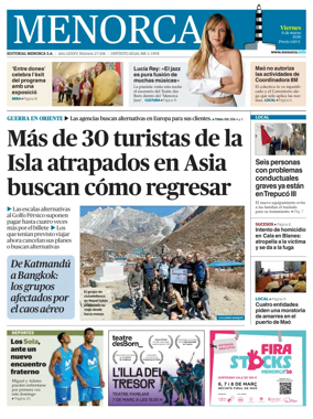 Cover of Menorca Diario Insular