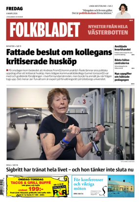 Cover of Folkbladet Vasterbotten