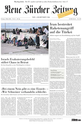 Cover of Neue Zurcher Zeitung