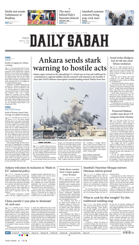 Cover of Daily Sabah (Turkey)