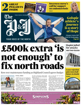 Cover of The Press and Journal (Inverness Highlands and Islands)