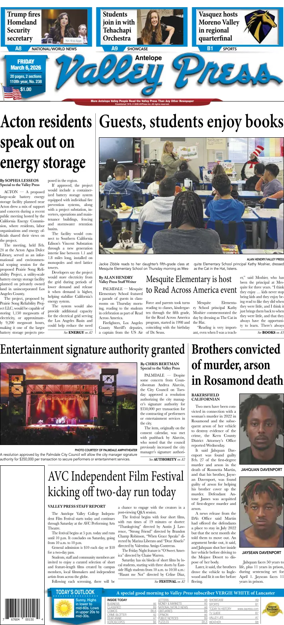 Cover of Antelope Valley Press