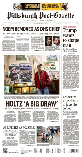 Cover of Pittsburgh Post-Gazette