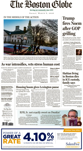 Cover of The Boston Globe