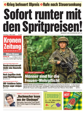 Cover of Kronen Zeitung