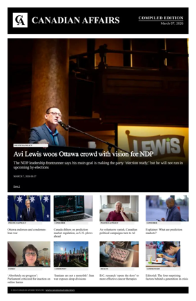 Cover of Canadian Affairs News Compiled Edition