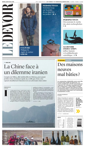 Cover of Le Devoir