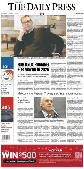 Cover of The Daily Press (Timmins)