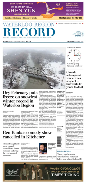 Cover of Waterloo Region Record