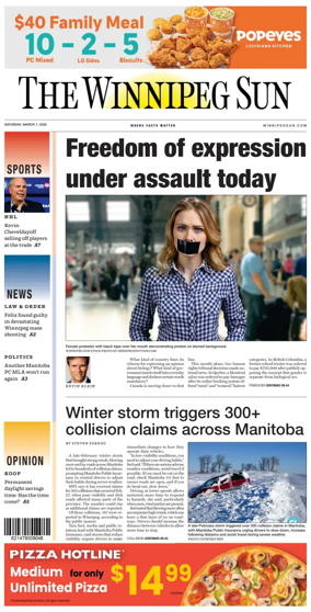 Cover of Winnipeg Sun