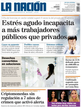 Cover of La Nacion (Costa Rica)