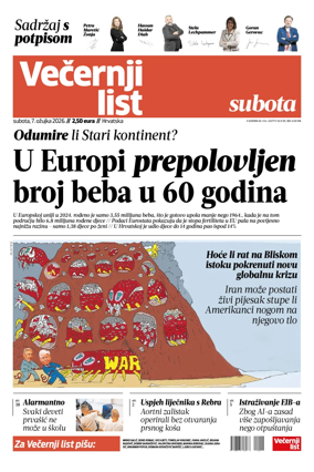 Cover of Vecernji list - Hrvatska